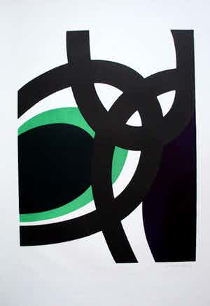 Willem Hussem - litho : Abstacte compositie verkocht voor € 275!
