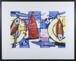 Selwyn Senatori - Zeefdruk, Diner with miss Loren - Ingelijst kopen? Bied vanaf 50!