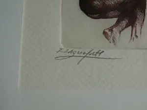 Niet of onleesbaar gesigneerd - Ingelijste ets , Halfnaakte vrouw kopen? Bied vanaf 1!