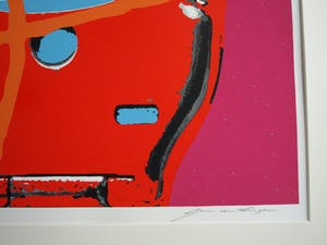 Niet of onleesbaar gesigneerd - GROTE ingelijste zeefdruk , Parkeermeter – gesigneerd – nr. 27 van 50 ex. kopen? Bied vanaf 1!