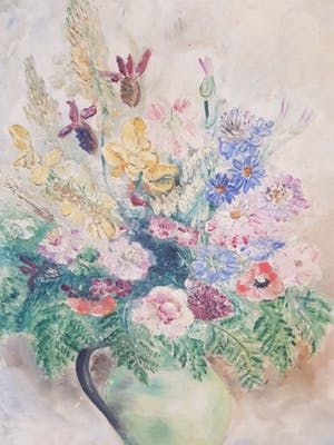 Lydia Radda - Vase vert aux fleurs kopen? Bied vanaf 100!