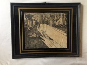 Jan Toorop - Vrouw met kruis - Lithografie, Ingelijst kopen? Bied vanaf 85!