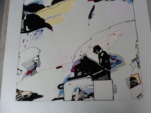Huibert van Dorp - Zeefdruk, ZT kopen? Bied vanaf 25!