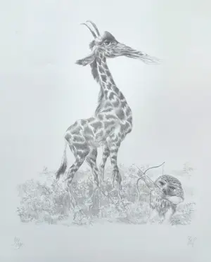 Peter Vos - De ontdekking van de giraffe, litho kopen? Bied vanaf 75!