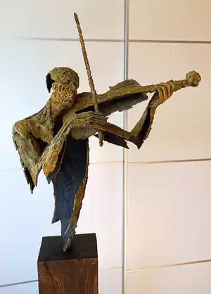 Jacques Van Den Abeele - Violonist, bronzen beeld (groot, zwaar) verkocht voor € 2750!