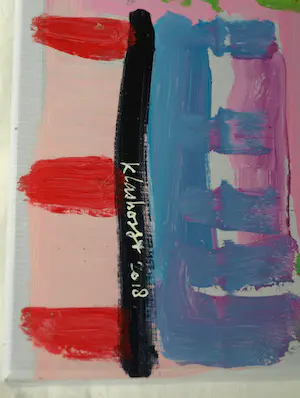 Peter Klashorst - Acrylverf op doek op houten frame , “Portret, Krullend haar” – 60 x 105 cm -2018 kopen? Bied vanaf 1!