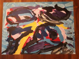 Karel Appel - 3 faces into clouds kopen? Bied vanaf 375!