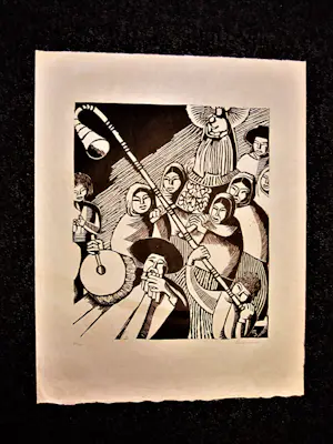 Clement Moreau - Clement Moreau, 21 Linolschnitte zu -Die Brücke im Dschungel- kopen? Bied vanaf 48!