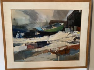 Jos Rovers - Dock met boten in de sneeuw kopen? Bied vanaf 100!