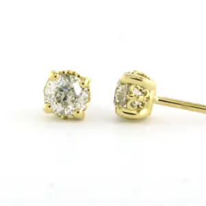 18k geel gouden solitair oorknoppen met Bolsjewiek geslepen diamant tot. 1.00ct kopen? Bied vanaf 650!