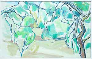 Paul Overhaus - Olieverf op doek, Zonder titel - Ingelijst verkocht voor € 70!