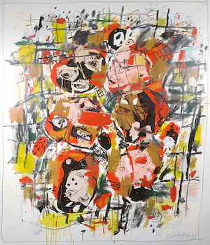 Kees Salentijn - Olieverf op doek, Dialogos - Ingelijst (Zeer groot) kopen? Bied vanaf 1250!