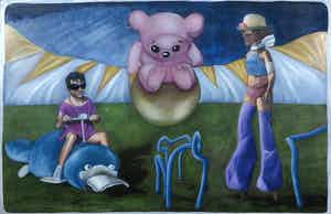 Jan Bollaert - Gemengde techniek op doek, Driving platypus (Groot) verkocht voor € 100!