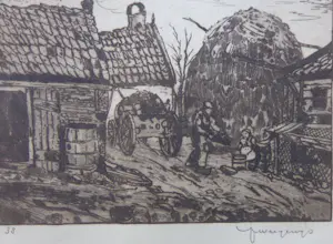 Hendrik Weegewijs - LOT VAN 2 WERKEN / ZW-W ETS / 25x33cm / SIG kopen? Bied vanaf 25!