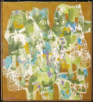 Corry Muhlenfeld - Olieverf op doek, Abstracte voorstelling verkocht voor € 1!