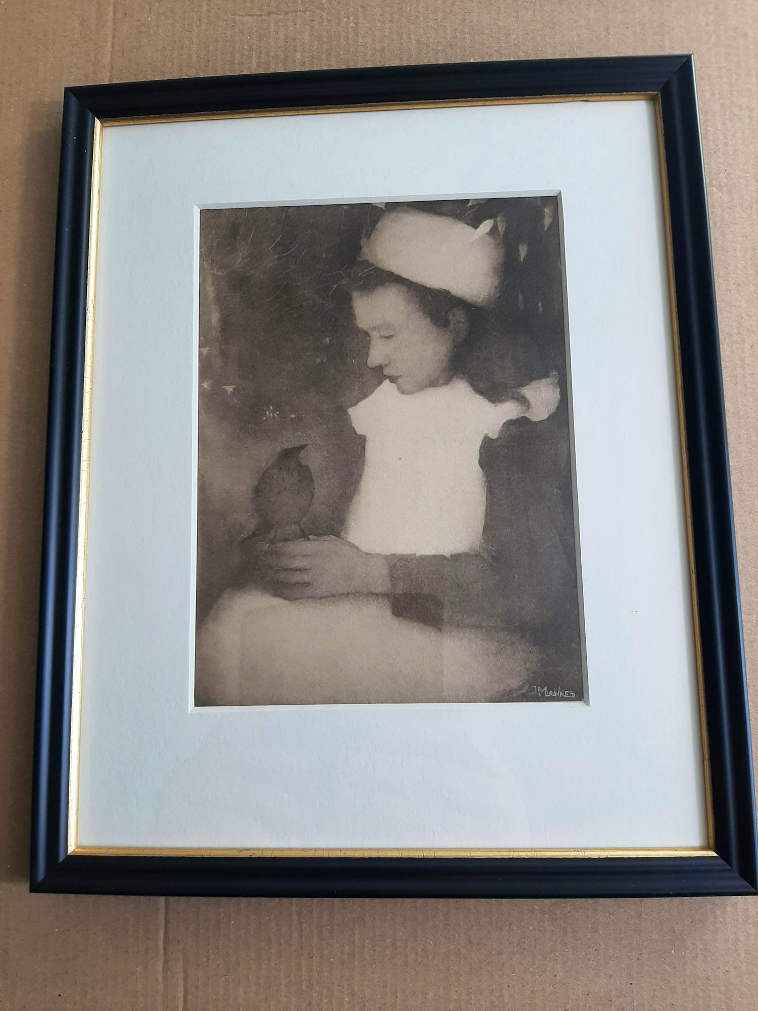 Jan Mankes - Heliogravure, Meisje met Lijster verkocht voor € 120!