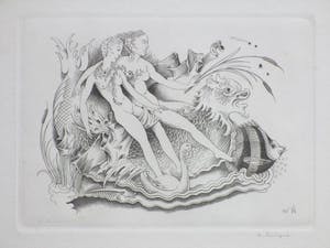 Hubert Levigne - Twee vijvernimfen - Gravure kopen? Bied vanaf 45!