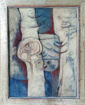 Henk Munnik - Abstracte compositie - Ingelijst verkocht voor € 165!