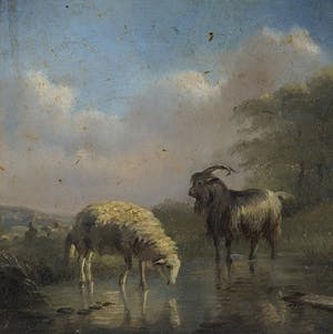 Johannes Carolus Roodenburg - Lot van drie paneeltjes met dieren kopen? Bied vanaf 500!