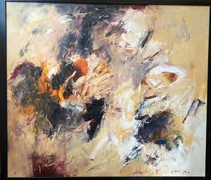 Charlotte Molenkamp - Groot olieverf schilderij verkocht voor € 2350!