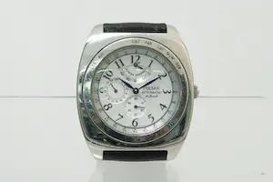 Acheter46 - Stalen Herenpolshorloge met zwart rubberenband Pulsar Chronograaf? Enchérissez de 20!