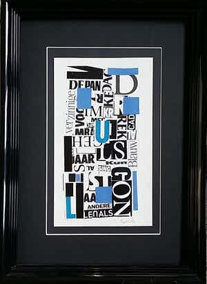 Siep van den Berg - Collage met letters verkocht voor € 125!