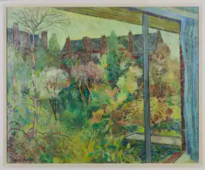 Louis Meys - Olieverf op board - Uitzicht vanaf de Pauwenlaan in Den Haag kopen? Bied vanaf 395!