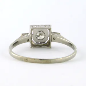 ART DECO 14k witgouden ring bezet met oud Europees en roos geslepen diamant kopen? Bied vanaf 300!