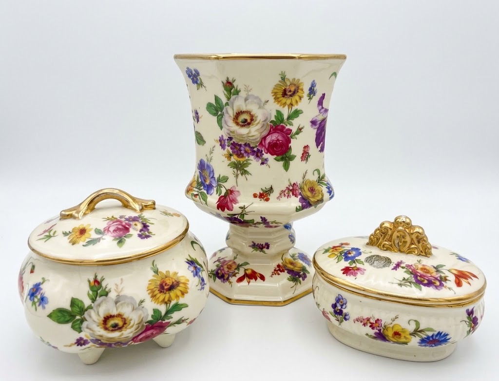 AcheterRoyal Boch - 3-delige Keralux Boch Belgium Set – Bloemendecor & Goud.? Enchérissez de 65!