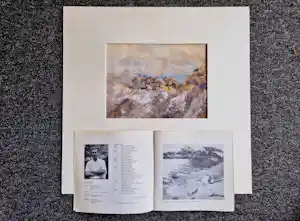 Paul Beckers - Fraaie gemengde techniek op karton "Gletsjer landschap" gesigneerd verkauft für € 60!