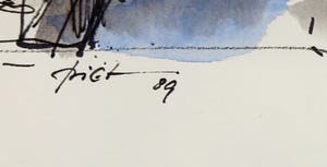 Piet Snoeren - Pentekening en aquarel, Saint Tulle kopen? Bied vanaf 1!