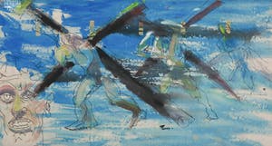 Armando Bergallo - (toegeschreven aan) - Gemengde techniek op doek, Z.T. Kruisdragers kopen? Bied vanaf 1!