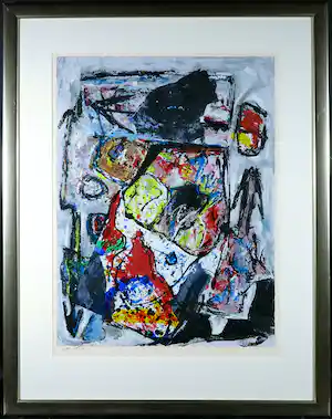 Jacques Doucet - Zeefdruk, Abstracte compositie - Ingelijst (Groot) vendu pour 122€ !