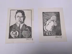Dirk Koning - 2 Houtsnede op Japans papier, 2 Portreten. kopen? Bied vanaf 50!