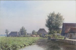 Jan Eversen - Aquarel, Visser - Ingelijst kopen? Bied vanaf 1!