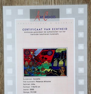 Corneille - ingelijste grote litho: Présence Africaine (Prachtige lijst!) kopen? Bied vanaf 1250!