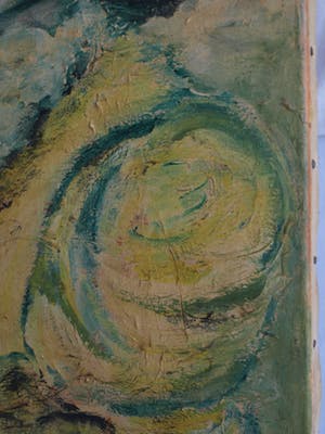 Niet of onleesbaar gesigneerd - Olieverf op doek, Vrouw met bloemetjeshoed – 100 x 30 cm - oud kopen? Bied vanaf 1!