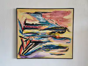Jan Frenken - Groot olieverf op doek "Landschappelijk 3" gesigneerd - SBK Amsterdam €931,- vendu pour 90€ !