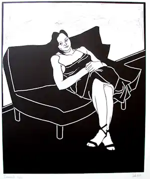 Auk de Boer - linosnede - 1985 verkauft für € 75!