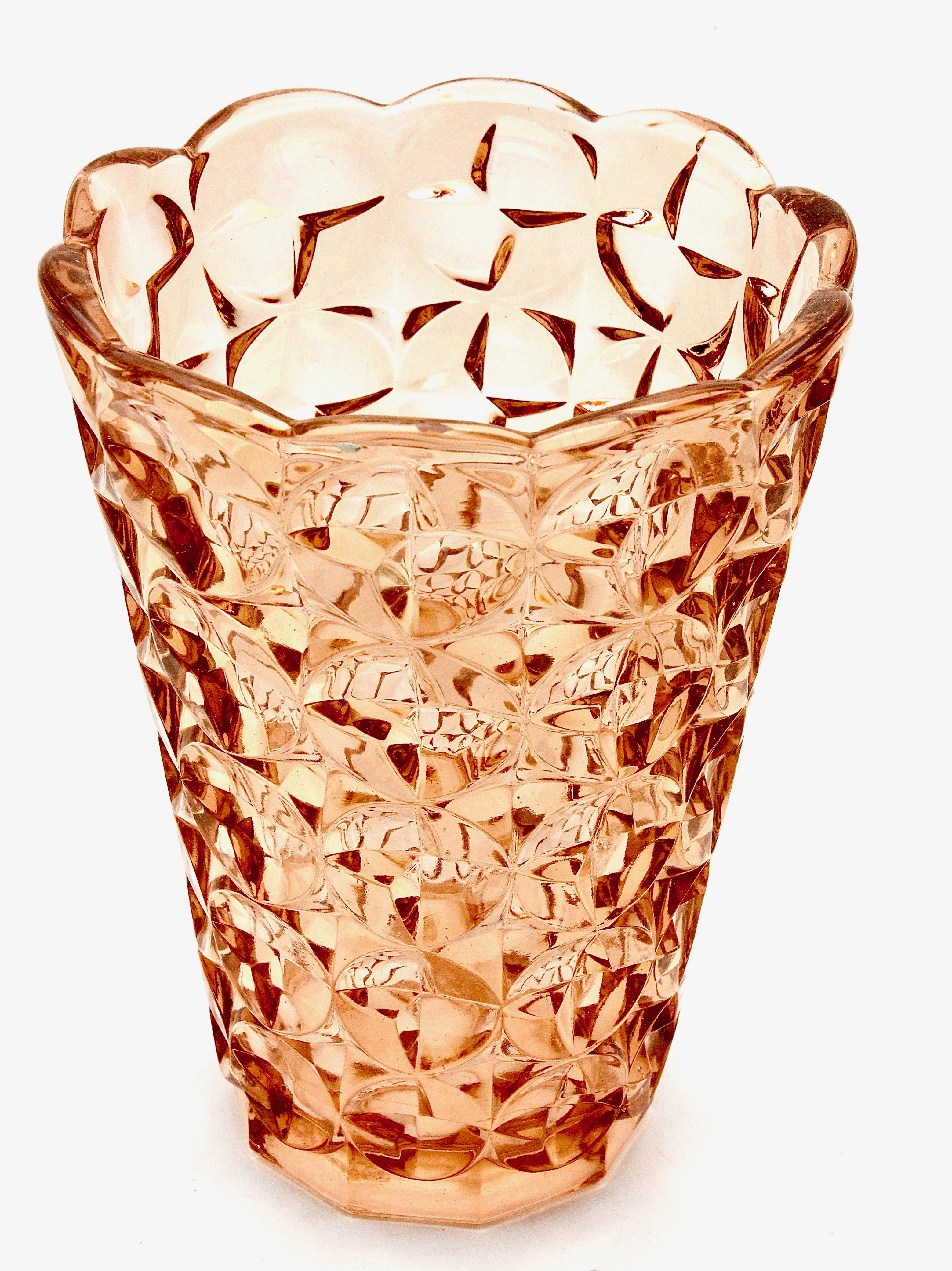 Walther glas - Grote art deco vaas met geometrisch decor - 1930's kopen? Bied vanaf 19!