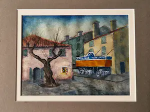Arnold Bernard Neujean - ca. 1930 - gesigneerde Aquarel op papier "pleintje Cagnes sur mer" kopen? Bied vanaf 29!