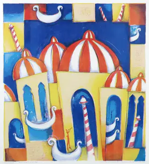 Marianne Aulman - Zeefdruk, Atlantis - Ingelijst kopen? Bied vanaf 35!