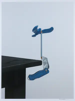 Bram Spaan - Giclee, De balansvogel op het potlood - Ingelijst kopen? Bied vanaf 50!