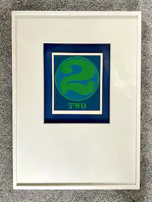 Robert Indiana - Zeefdruk, Two (uit 'Numbers') - Ingelijst verkauft für € 140!