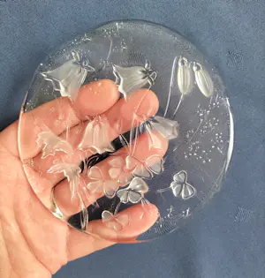 August Walther & Sohne AG - Glazen onderzetters/bordjes met bloemmotief (8) kopen? Bied vanaf 20!