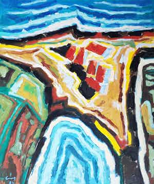 Jaap de Carpentier - acryl op doek, gesigneerd verkocht voor € 195!