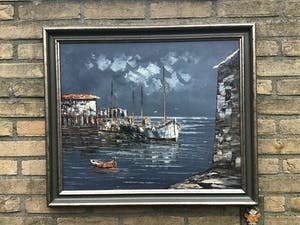 Niet of onleesbaar gesigneerd - Haven in schemering. kopen? Bied vanaf 1!