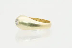 5- Massief 14Krt geel-gouden en 0.25crt H/si1 diamanten solitair ring kopen? Bied vanaf 580!