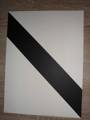 Marry Teeuwen-de Jong - Wit vierkant, diagonaal gedeeld - Gesigneerde zeefdruk kopen? Bied vanaf 10!