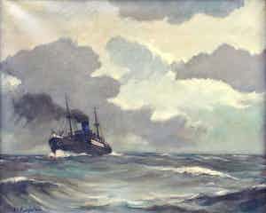 Willem C. Kalshoven - C3929 - Op weg naar de haven verkocht voor € 150!